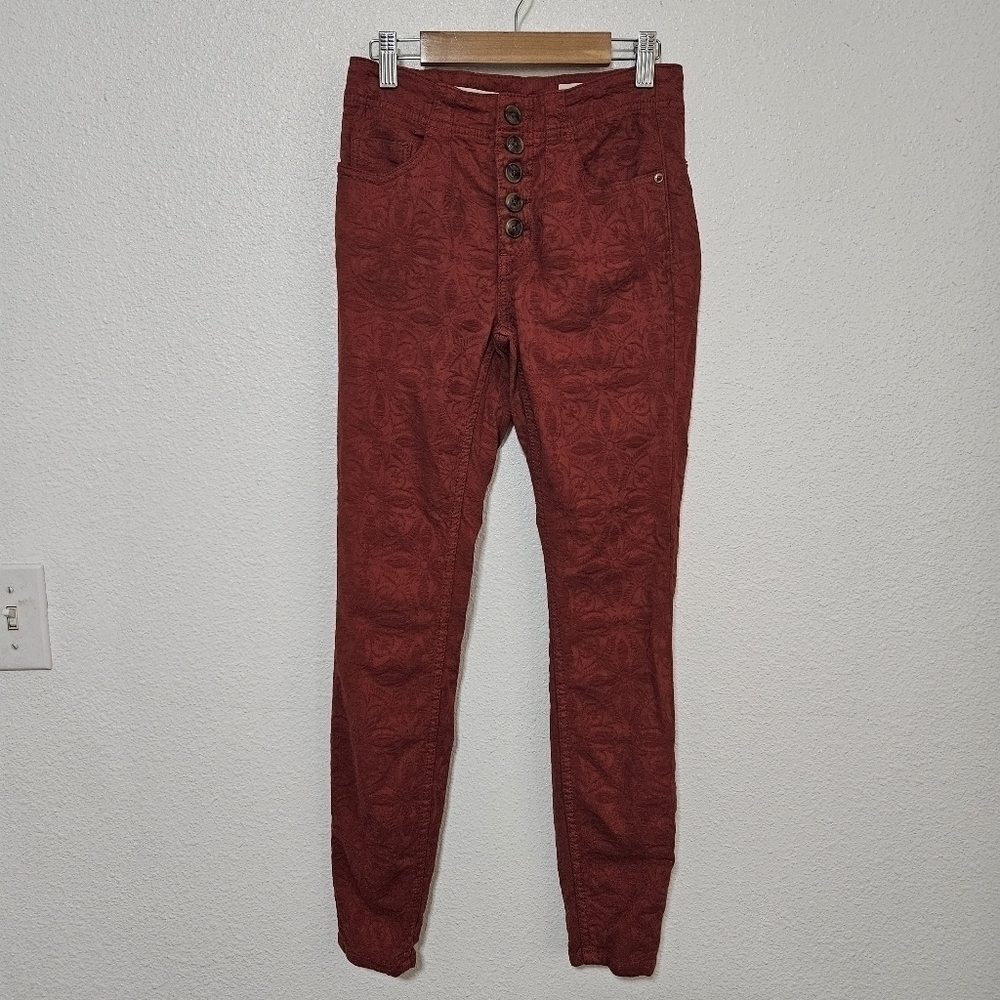 NWT Anthropologie Pilcro and the Letterpress high rise skinny textured pants